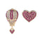 Women Cute Heart Balloon Shape Asymmetric Stud Earrings