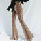 Women Hot Sale Leopard Print Pattern Flare Pants