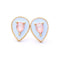 Fashion Simple Geometric Shape Enameled Metal Gemstone Stud Earrings