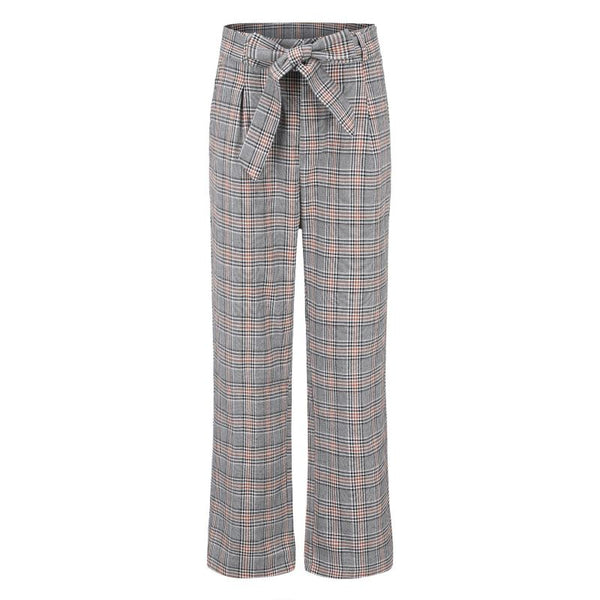 Elegant Women Plaid Pattern Hot Sale Casual Crop Pants