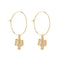 Creative Cactus Design Women Simple Golden Metal Hoop Earrings