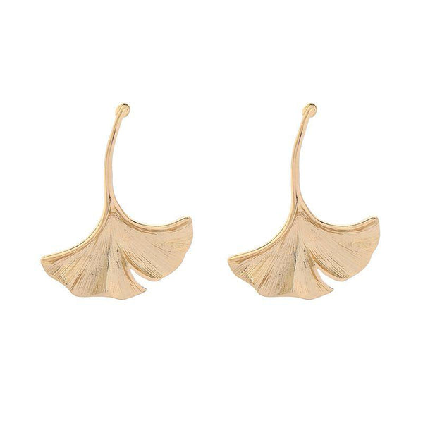 Natural Style Women Simple Ginkgo Leaf Design Drop Earrings