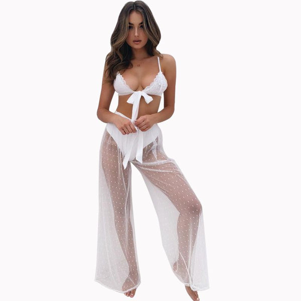 Hot Sale Women Sexy Hollow Out Mesh Design Beach Pants