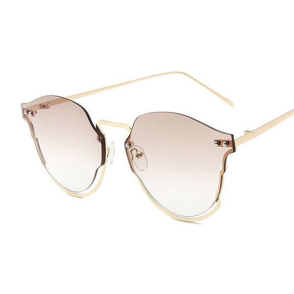 Creative Rimless Elegant Women Tinted Lenses Sunglasses