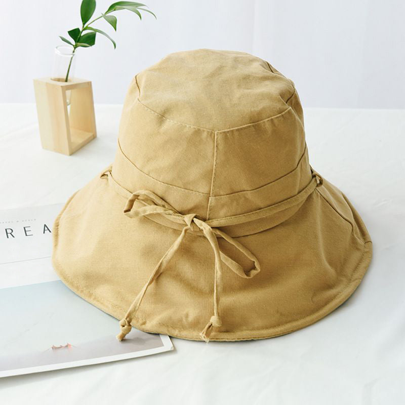 Classic Summer Solid Color Sun-protective Foldable Bucket Hat