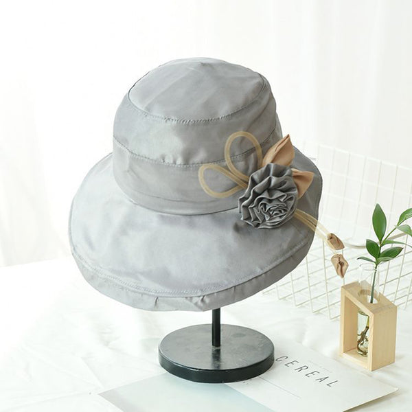 Creative Solid Color Organza Fabric Women Sun-protective Adjustable Sun Hat