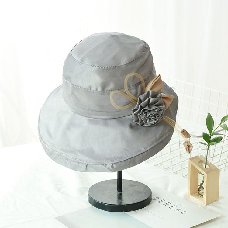 Creative Solid Color Organza Fabric Women Sun-protective Adjustable Sun Hat