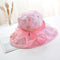 Casual Summer New Design Women Sweet Organza Fabric Bowknot Wide Brim Sun Hat