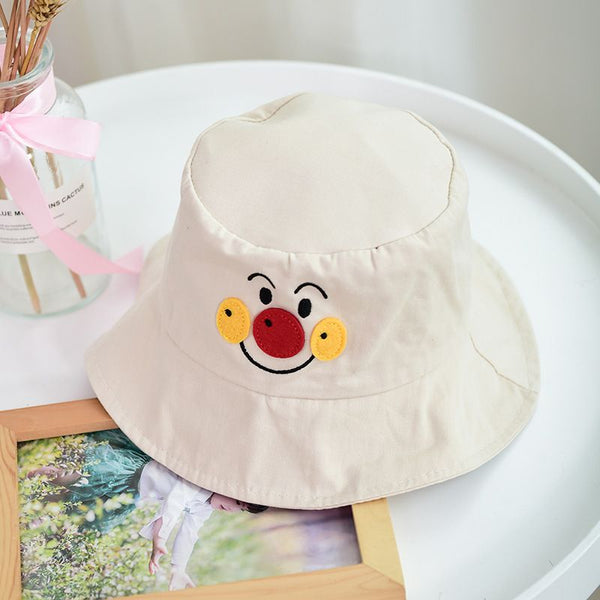 Bright Color Cartoon Smiling Face Design Children Cotton Bucket Hat