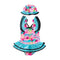 2 Pcs Girl Multicolor Printed Ruffle Swimwear And Cap