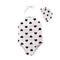 2 Pcs Girl Heart Printed Halterneck Swimwear And Bathing Cap