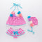 3 Pcs Girl Flower Pattern Swimsuit And Cap