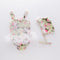 2 Pcs Girl Flower Printed Patchwork Swimwear And Cap