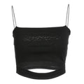 Hot Sale Women Off-The-Shoulder Sleeveless Hollow Out Crop Top