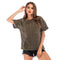 Women Casual Round Collar Short-sleeve Leopard Print T-shirts