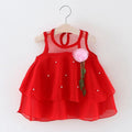 4 Pcs Girl Solid Color Patchwork Dress