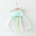 4Pcs Girl Fancy Rainbow Color Dress