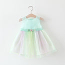 4Pcs Girl Fancy Rainbow Color Dress