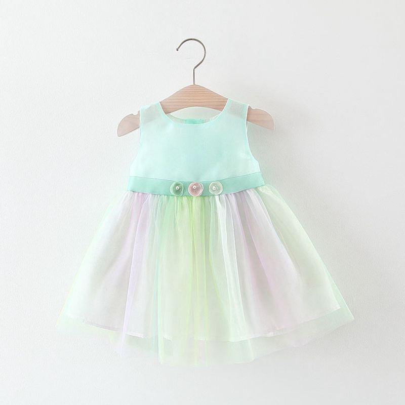 4Pcs Girl Fancy Rainbow Color Dress