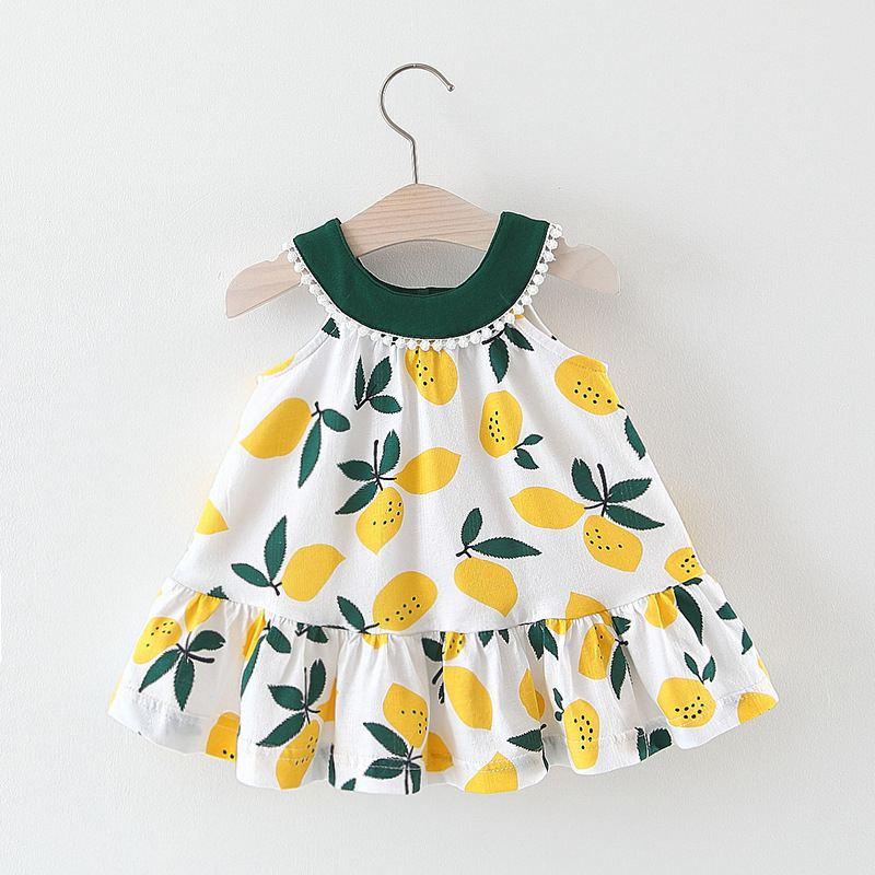 4 Pcs Girl Fruit Printed Round Neck Dress