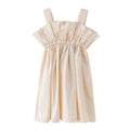 Girl Junior Cotton Beige Ruffle Design Dress
