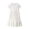 Girl Junior Cotton White Hollow Out Design Dress