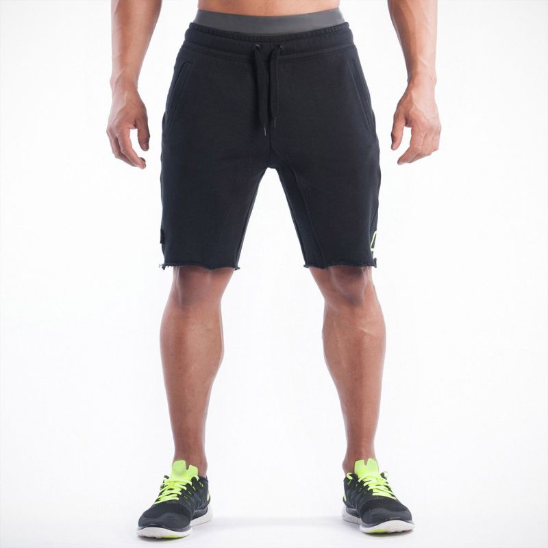 Men Cotton Solid Color Running Fitness Shorts