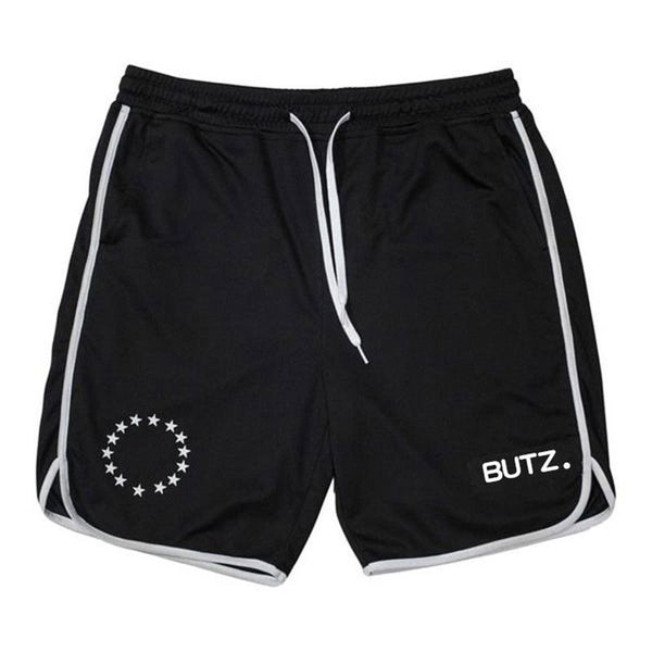 Men Polyester Patchwork Design Workout Shorts