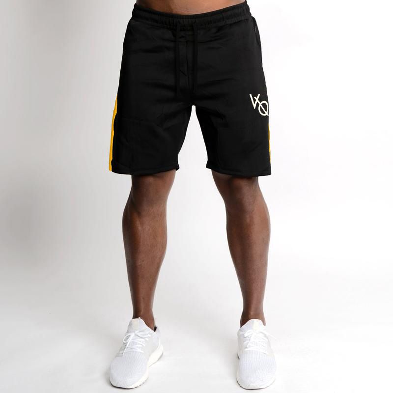 Men Cotton Patchwork Sports Shorts