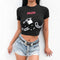 Hot Sale Women Round Collar Short-sleeve Graphic print Cropped T-shirt