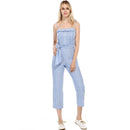 Fashion Stripe Print Design Women High-waisted Figure Flattering Jumpsuits