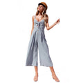 Fashion Bowknot Design Women Sleeveless Wide Leg Jumpsuits