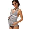 2 Pcs Maternity Printed V Neck Halter Swimsuits