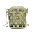 Classic Polka Dot Pattern Women Clear PVC Design Metal Chain Mini Bag