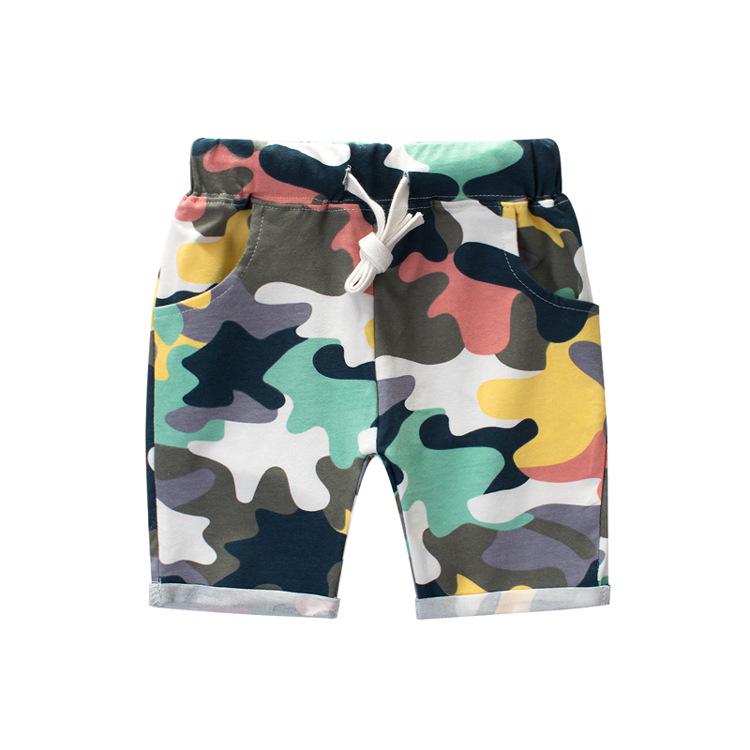 Boys Cotton Multicolor Print Shorts