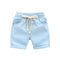 Boys Cotton Solid Color Elastic Waist Shorts