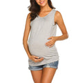 New Arrival Maternity Solid Color Sleeveless Nursing Tops