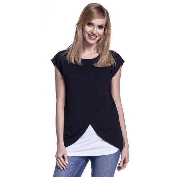 Maternity Patchwork Plain Causal Nursing Tops