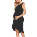 Maternity Solid Color Sleeveless Nursing Dress