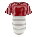 Maternity Stripes Print Patchwork Nursing T-shirts