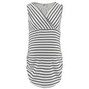 Fashion Maternity Stripes Print Sleeveless Dress