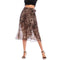 Women Leopard Print Chiffon Medium-length Skirt
