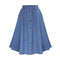 Women New Casual Single-breasted Medium-length Denim Skirt