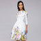 Elegant Women Fashion Round Collar Floral Print Midi Dress