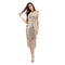 Hot Sale Women Round Collar Sequin Design Party Bodycon Dress