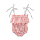 Baby Girl Cotton Patchwork Lace-up Bodysuit