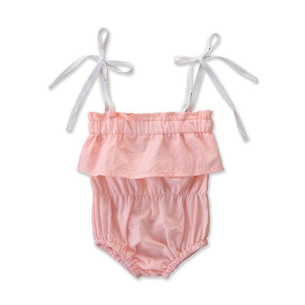 Baby Girl Cotton Patchwork Lace-up Bodysuit