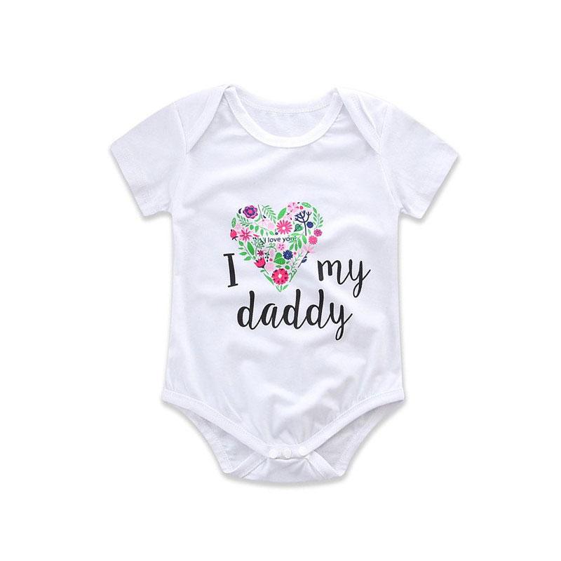 Baby Cotton Letter Printed Short Sleeves Bodysuit
