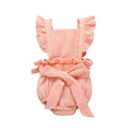 Baby Cotton Solid Color Ruffle Sleeve Bodysuit