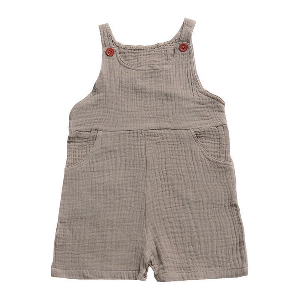 Baby Cotton Pure Color Button Romper
